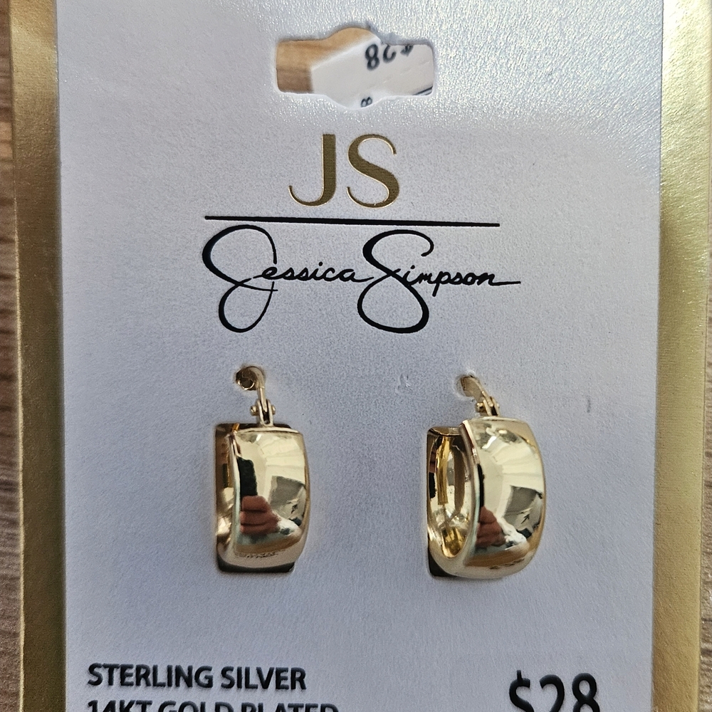 Jessica Simpson Gold Plated Sterling Silver Earrings